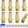 TLDBATICE 8 Pezzo 1/4 BSP Euro Filettatura Esterna Attacchi Rapidi Aria Compressa, Raccordi Aria Compressa in Ottone con Guarnizioni e Nastro PTFE per Compressore Verniciatura Auto