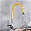 ZERAPH Rubinetti da Cucina FLY-6801 Rubinetti per lavabo Ottone + Materiale in Gomma Valvola in Ceramica, Rubinetti per lavello da Cucina, Lavabo, 5 Colori (Colore : Giallo) (Colore : Nero)