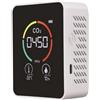 Wedhapy Rilevatore Di Co2 Rilevatore Di Anidride Carbonica 3 in 1 Sensore Di Co2 Portatile Con Display Lcd Misuratore Di Temperatura E Umidità Con Allarme per Casa Camper 400-5000 Ppm Bianco