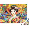 JWNDFKPVXZGL Donna in Kimono Fiori Colorati Puzzle 1000 Pezzi Puzzle per Adulti Relax Decorazione Casa 52x38cm/1000pcs
