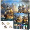 TISHIRON Nave nel mare puzzle per adulti, 1000 pezzi, barca a vela, jigsaw puzzles per adulti, difficili, yacht jigsaw, puzzle nave puzzle, regali per la famiglia, giochi per la casa, 70 cm x 50 cm