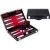 Engelhart - 250513 - Valigetta Backgammon 30 cm (11 Pollici) - Similpelle Rossa/Nera/Bianca con Interno in Velluto - Gioco da Tavolo Portatile per 2 Giocatori - Dai 6 Anni in Su