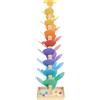 Gobesty Albero Sonoro, Pista Biglie Legno Arcobaleno, Albero Musicale Legno con 12 Palline Arcobaleno, 6 Livelli Colorati per Sviluppare Coordinazione Occhio-Mano e Creatività per Bambini