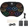 No Batteria Elettronica con 9 Pad, Kit di Batteria Digitale Portatile con Bacc6859