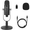 No Microfono USB Professionale Plug Play Studio Microfono con Supporto per Gio9014
