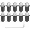 AUTOZOCO Kit viti per parabrezza, dadi parabrezza moto, bulloni parabrezza moto, bulloni parabrezza moto, viti bulloni parabrezza moto, viti schermo moto, alluminio, M5 x 16 mm, argento