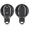 kwmobile Cover copri-chiave compatibile con Mini con 3 tasti Smart Key - Guscio protettivo chiavi auto - copertina in plastica rigida - Effetto Carbonio nero