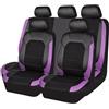JsjjQf 9 Pezzi Auto Set Coprisedili per Kia Picanto 2020-2025, Pelle Fodere Coprisedili Coprisedili Anteriori e Posteriori Traspirante Accessori,Purple