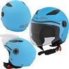 A-Pro Casco Scooter Moto Bambino Ragazzo Protettivo Certificato ECE 22 06 Azzurro XL
