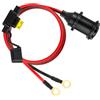Okaywork 12V Presa accendisigari ad alte,impermeabile grado marino 12 V/24 V, presa per accendini a corrente continua per barca, moto, auto, con cavo di collegamento da 1 m, 2,5 mm² 20 A