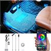 QAUBEN Kit di luce dell'atmosfera dell'auto Footwell RGB Multicolore Sound Funzione attiva della memoria Bluetooth APP Controllo 64 colori USB Kit di illuminazione ambientale dell'interno dell'auto