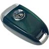 JUNMEI Custodia per telecomando intelligente per auto con logo 3D in fibra di carbonio ABS stile 3D, colore nero, con logo, verde