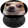 Funny Cute Dog Meme Graphic Art (Chihuah Divertente Chihuahua Sorpreso Cane Sfocato Foto Meme PopSockets PopGrip Adesivo