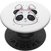 panda China animal zoo bear Himalayan ba Panda Bear con orecchie da coniglio PopSockets PopGrip Adesivo