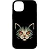 Cat Lover Gift Custodia per iPhone 14 Plus Mystic Cat Face Orange Eyes Feline Lover