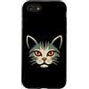 Cat Lover Gift Custodia per iPhone SE (2020) / 7/8 Mystic Cat Face Orange Eyes Feline Lover