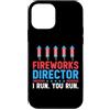 Novelty July 4th Tees Custodia per iPhone 12 mini Direttore dei fuochi d'artificio I Run You Run