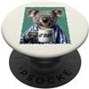 Funny Animals and Coffee Sarcasm Humor D Divertente koala orso in pigiama amante del caffè sarcasmo arte umoristica PopSockets PopGrip Adesivo