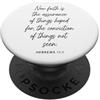 Hebrews Scripture Apparel Ora la fede è l'assicurazione Bibbia Versetto Fede Ebrei 11:1 PopSockets PopGrip Adesivo