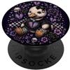 Elder Emo Club Funny Skeleton Design Anatra gotica emo animale rotto cuore viola carino PopSockets PopGrip Adesivo