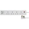 PRO-ELEC Prolunga USB a 4 vie, 2 cavi USB. Indicazione 'usb' 3 m bianco