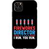 Novelty July 4th Tees Custodia per iPhone 11 Pro Max Direttore dei fuochi d'artificio I Run You Run