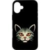 Cat Lover Gift Custodia per iPhone 16 Plus Mystic Cat Face Orange Eyes Feline Lover