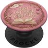 Cute Boho Librarian Bookish Phone Access Just One More Chapter Bookish Reading Pink Book Lover PopSockets PopGrip Adesivo