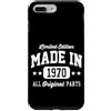Born in Year Retro Style Custodia per iPhone 7 Plus/8 Plus Vintage Made In 1970 Edizione Limitata Parti Originali Scuro