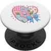 Sweet Stitch Designs Simpatico design trapuntato patchwork con cuore floreale e fiocco PopSockets PopGrip Adesivo