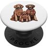 Poodle Puppy Lover PS Arte del disegno di schizzo della famiglia di cuccioli di barboncino. PopSockets PopGrip Adesivo