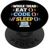 Programmer Coding Gifts Programmatore Eat Code Sleep Coding Humor PopSockets PopGrip Adesivo