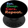 RevDrive Culture Eat Sleep Cars Repeat per collezionisti di auto e amanti del salone dell'auto PopSockets PopGrip Adesivo
