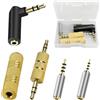 CiShow 5 pezzi adattatore audio stereo, 3,5 mm/2,5 mm, 3,5 mm, 2,5 mm adattatore audio per cuffie, maschio-maschio, jack femmina-femmina, maschio-jack femmina