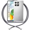 ANFAIRLACE Cover Cordino Compatibile con Honor 400 Smart 4G 5G, Trasparente TPU Morbido Chiaro Silicone Laccio, Grigio