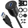 MURYE Cavo di prolunga audio USB 3.0 da maschio a femmina, impermeabile, per installazione di veicoli e cruscotti marini, 1/2 metri, supporto USB per auto
