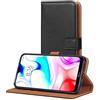 AICEK Cover Compatible Xiaomi Redmi 8, Portafoglio Custodia per Xiaomi Redmi 8 Case di Pelle Flip Cover Nero (6.22 Pollici)