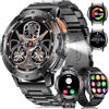 DREMAC Smartwatch Uomo con Torcia, Effettua/Risposta Chiamate e Assistente Vocale, 530mAh, 1,43 AMOLED Smartwatch Militare con 3 Cinturini, SpO2/Cardiofrequenzimetro/5ATM Impermeabile per Android iOS