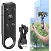 Behogan Telecomando Bluetooth, telecomando per fotocamera ricaricabile con cavo di tipo C, telecomando senza fili Bluetooth per riprese video, zoom/cambio obiettivo, compatto e portatile, nero