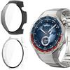 KUSINHOKA Cover per Huawei Watch GT 5 Pro 46mm, [2 Pezzi] Custodia Protezione con Vetro Temperato, Schermo Protettiva Ultra Sottile HD Clear PC Rigida Cover per Huawei GT5 Pro 46mm, Nero + Trasparente