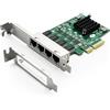 10Gtek® 100M/1000M/2.5G NIC Network Card, Quad RJ-45 Port, with Realtek RTL8125BG Controller, Support Windows/Windows Server/Linux/Ubuntu/Centos/Vmware