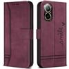 Bravoday Cover per Realme C67 4G / Realme C67 4G, Flip Custodia in Pelle PU con Slot per Schede, Portafoglio Custodia per Realme C67 4G / Realme C67 4G, Vino Rosso