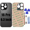Peixiong Cover posteriore 16 Pro, ricambio in vetro posteriore per iPhone 16 Pro, ricambio della copertura in vetro posteriore con kit di attrezzi di riparazione (titanio nero)