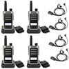 Retevis RB666S Walkie Talkie Professionale, Radio Bidirezionale con Ricarica Rapida Type-C, Audio ad Alta Definizione, Schermo LCD, Portatile, VOX e Auricolari per Uffici (Nero, 2 Coppie)