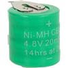 vhbw NiMH Batteria a bottone di ricambio (20mAh, 4,8V, NiMH)