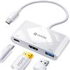 QUUGE Adattatore multiporta USB C Hub: QUUGE 3 in 1 USB C Hub con 4K HDMI, 100 W, porta dati USB 3.0, adattatore multiporta AV digitale per MacBook Pro/Air, e altri dispositivi USB-C