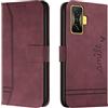 Bravoday Cover per Xiaomi Poco F4 GT, Flip Custodia in Pelle PU Portafoglio Custodia per Xiaomi Poco F4 GT, con Slot per Schede, Vino Rosso