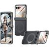 TECSHINE Custodia per Motorola RAZR 70 Plus, Custodia per Cellulare, Cover per Telefono in Pelle per Moto RAZR+ 2026, Supporto Rotativo Magnetico