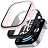 CAUHENYEE Custodia per Xiaomi Redmi Watch 6/6 NFC Cover, Copertura Completa Rosa + Custodia Protettiva Nera, Antiurto, Resistente ai Graffi, Confezione da 2