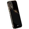 Topme Custodia in Silicone per Redmi Note 11 / Note 11S (4G) (6.43 Inches), [ Cover per Telefono in Stile Bordo Dorato] - Nero